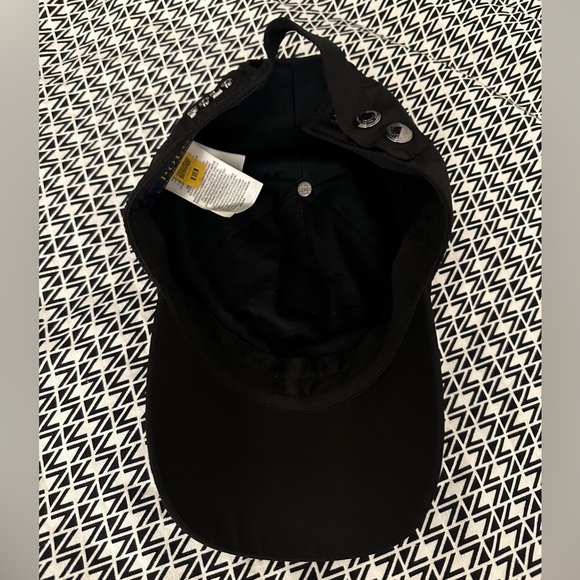 Polo Ralph Lauren black pony plaque cap baseball hat adjustable gunmetal silver - Picture 3 of 12
